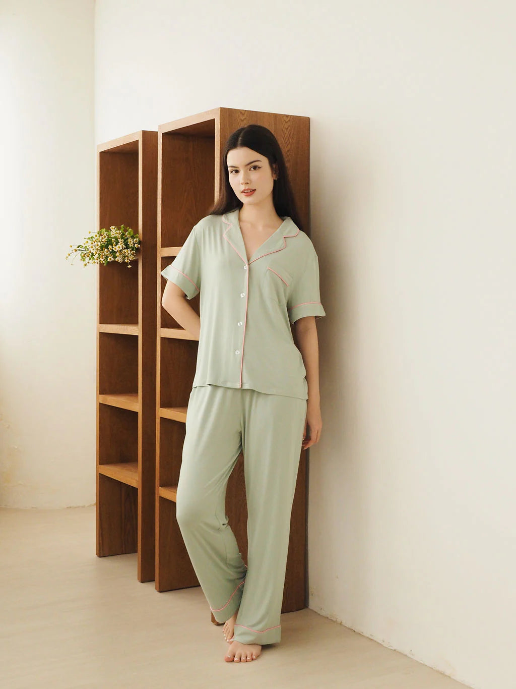 Signature Pants Set in Spring Green