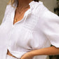 Classic Linen Smock Blouse Top (2 Colours)
