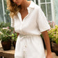 Classic Linen Playsuit in White