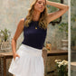 Classic Linen Shirring Skirt in White