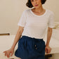 Classic Linen Skort in Navy Blue