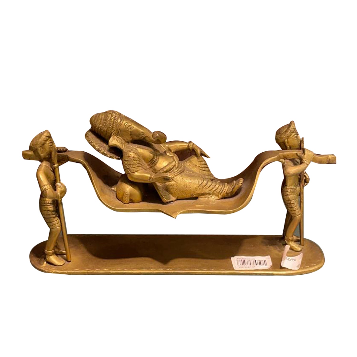 Bronze Figurine - 2 Man and Elephant by Banyan Shade