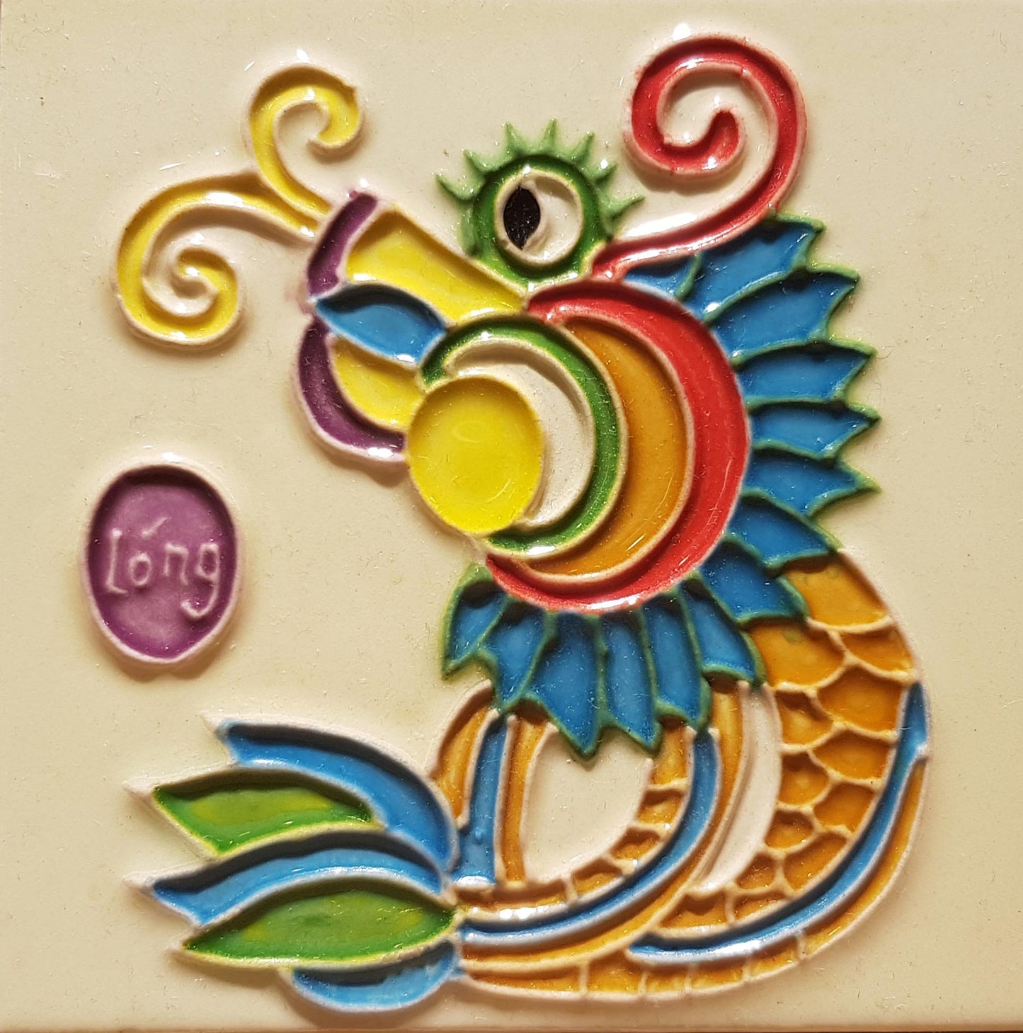 1185 Horoscope Dragon 10cm x 10cm Pureland Ceramic Tile