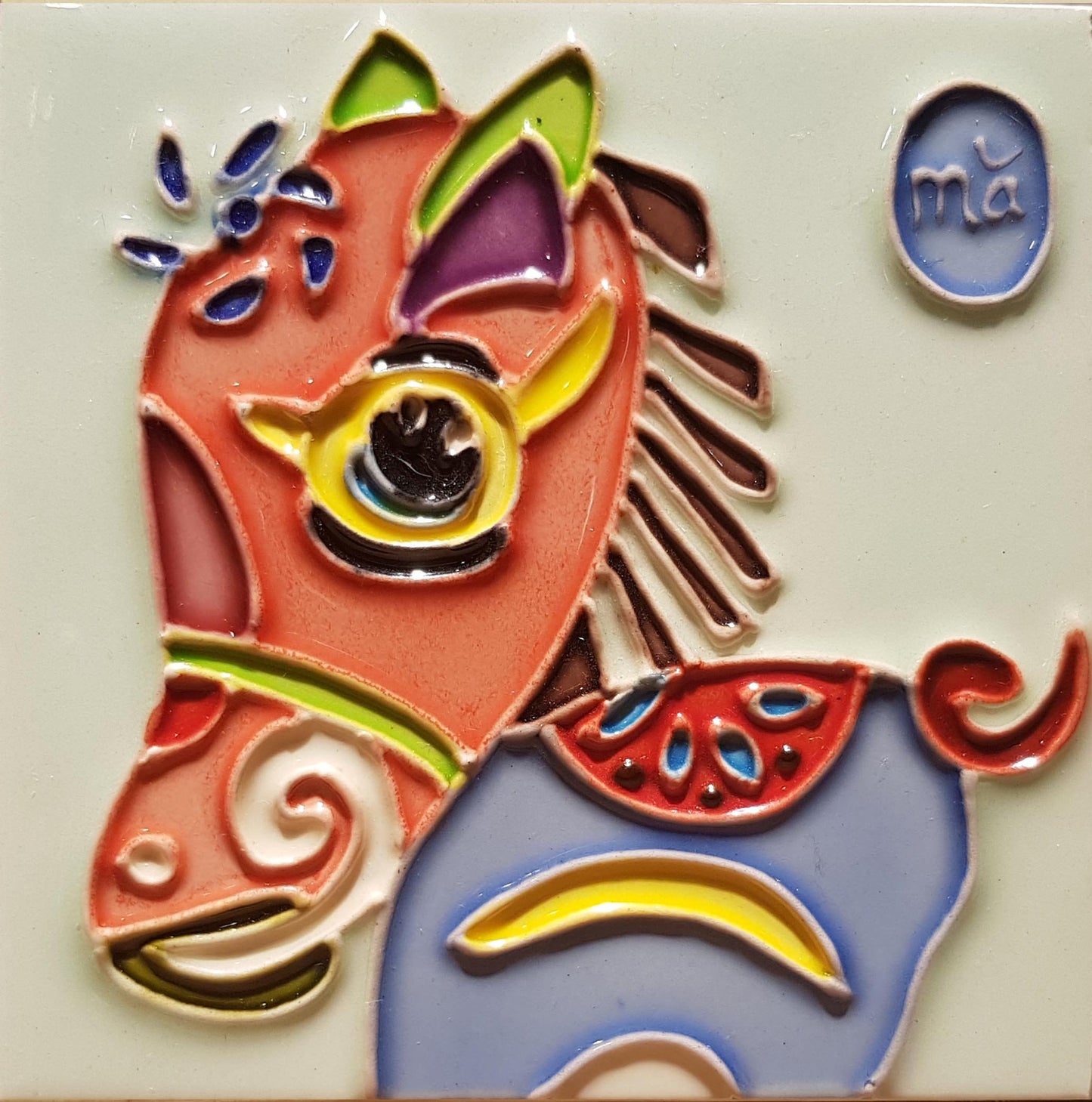 1187 Horoscope Horse 10cm x 10cm Pureland Ceramic Tile