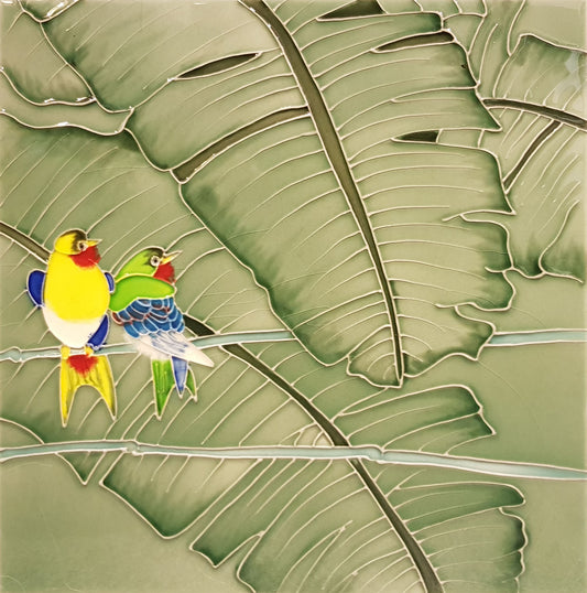 3503 Flying Bird - Pale Green 30cm x 30cm Pureland Ceramic Tile