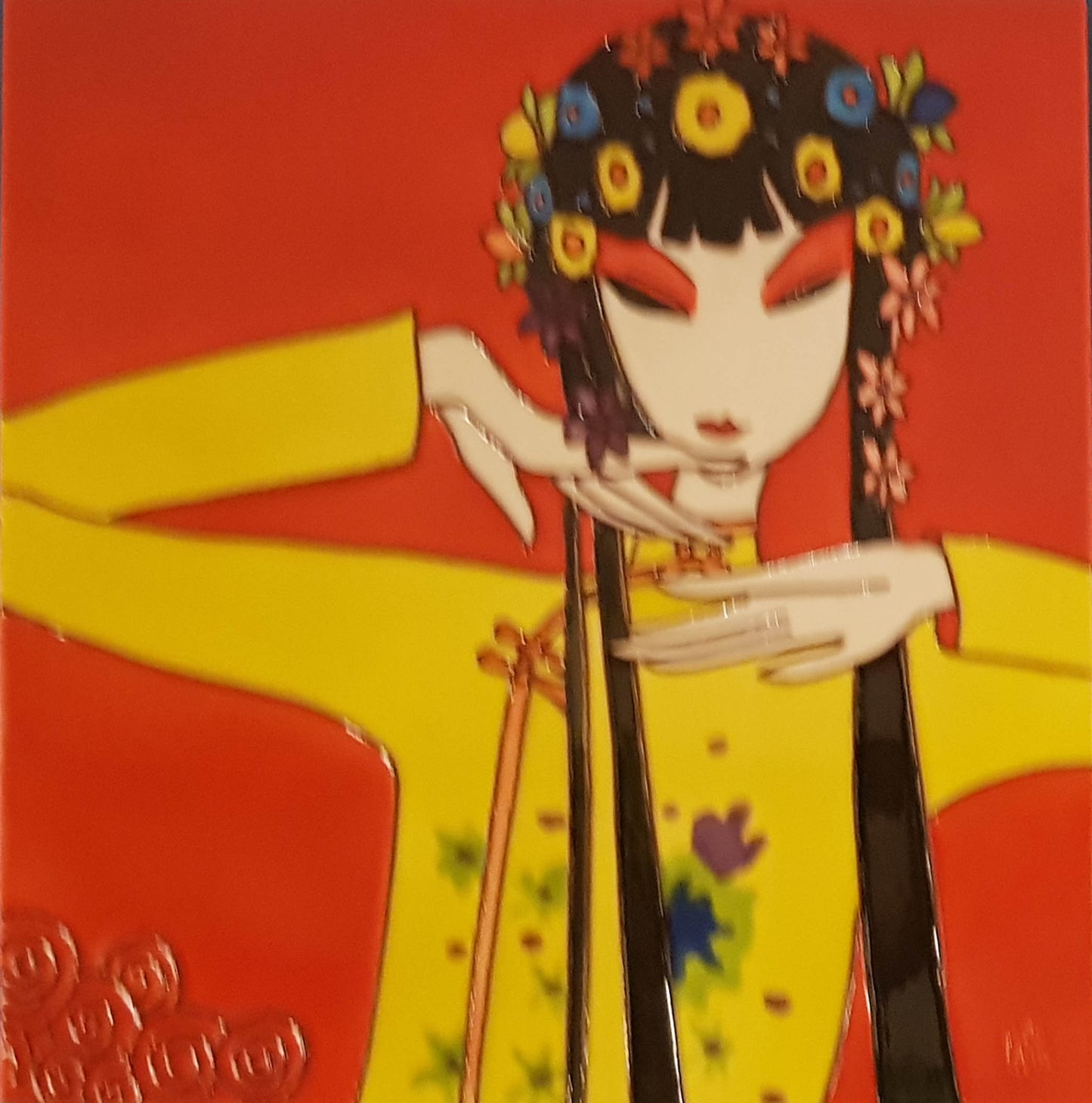 3928 Opera Yellow Costume 30cm x 30cm Pureland Ceramic Tile