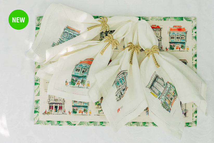 Singapore Themed Napkins | Set of 4
