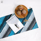 PARANG RUSAK Batik Hand-Stamped Table Runner in Blue