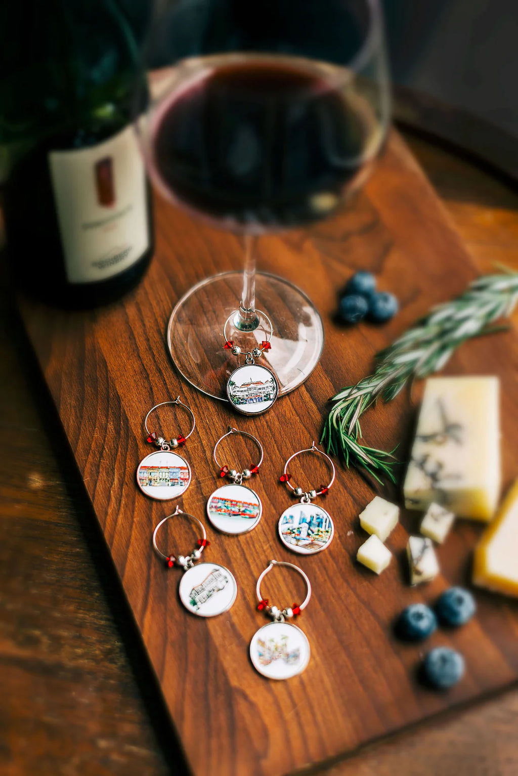 Singapore Themed Wine Charms
