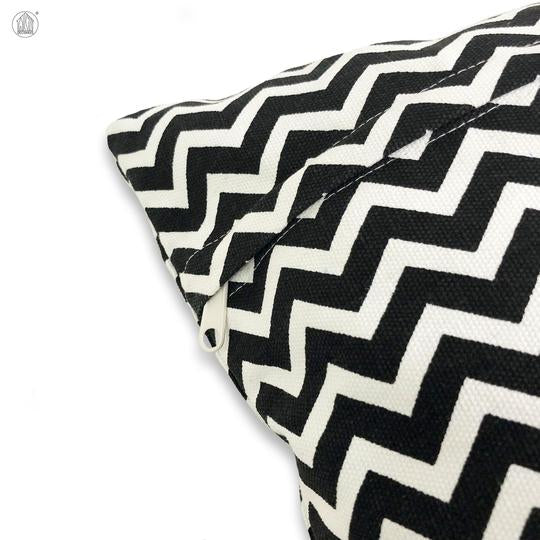 ZIGZAG BLACK&WHITE Canvas Cushion Cover